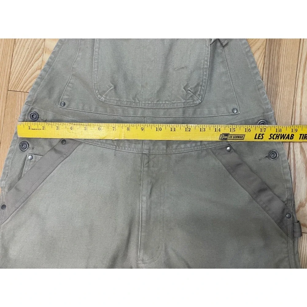 Duluth Trading Co Overalls Workwear 32x34 Tan Fire Hose Cotton Canvas Bibs